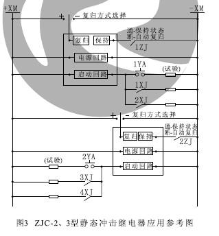 ZJC-2、ZJC-3型靜態(tài)沖擊繼電器應(yīng)用參考圖