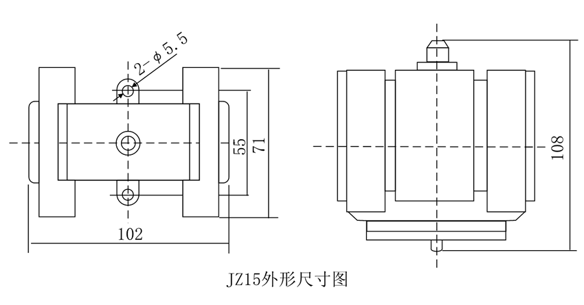 JZ15-26外形及開孔尺寸圖