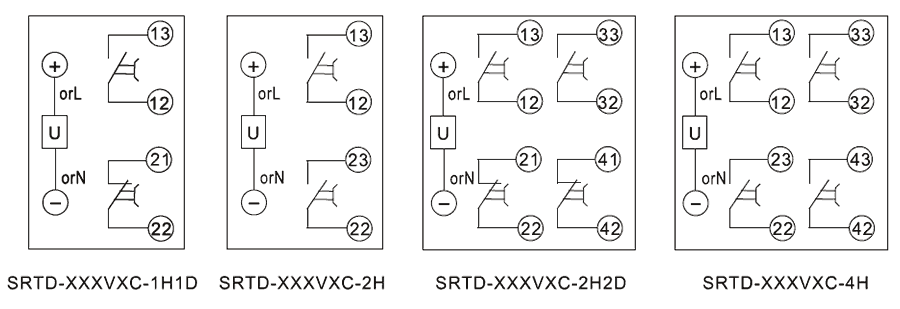 SRTD-220VDC-1H1D內(nèi)部接線(xiàn)圖