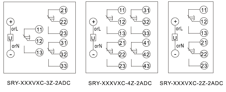 SRY-220VDC-2Z-2ADC內(nèi)部接線圖