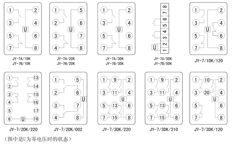 JY-7B/1DK/120內(nèi)部接線圖