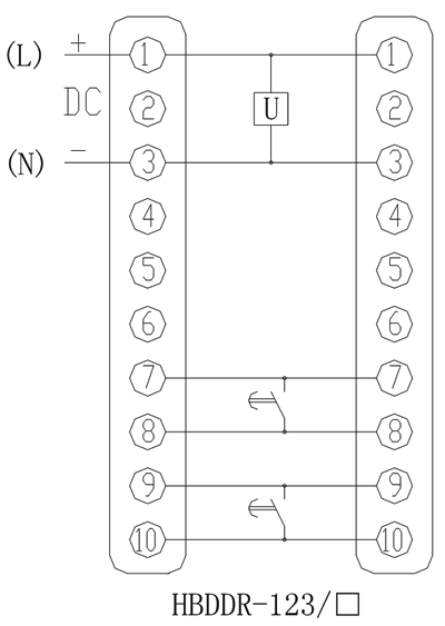 HBDDR-123/2內(nèi)部接線圖