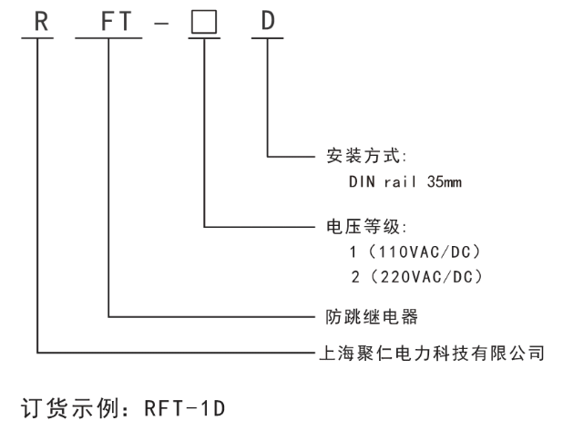 RFT-D系列防跳繼電器型號(hào)及含義